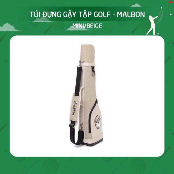 Túi gậy tập Golf Malbon Beige mini