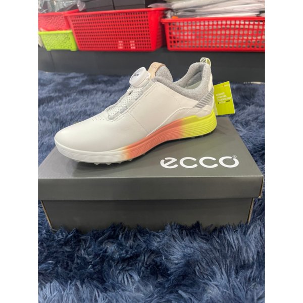 Giày Golf nữ Ecco trắng cam vàng