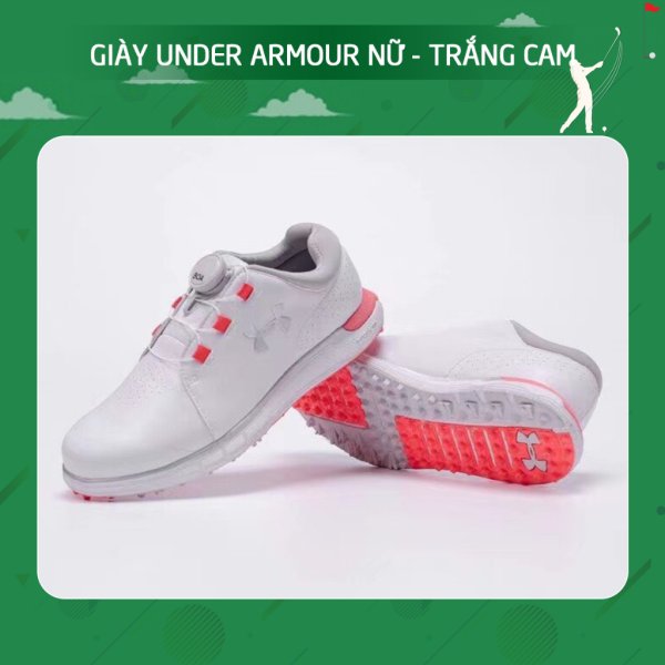 Giày golf UA trắng cam